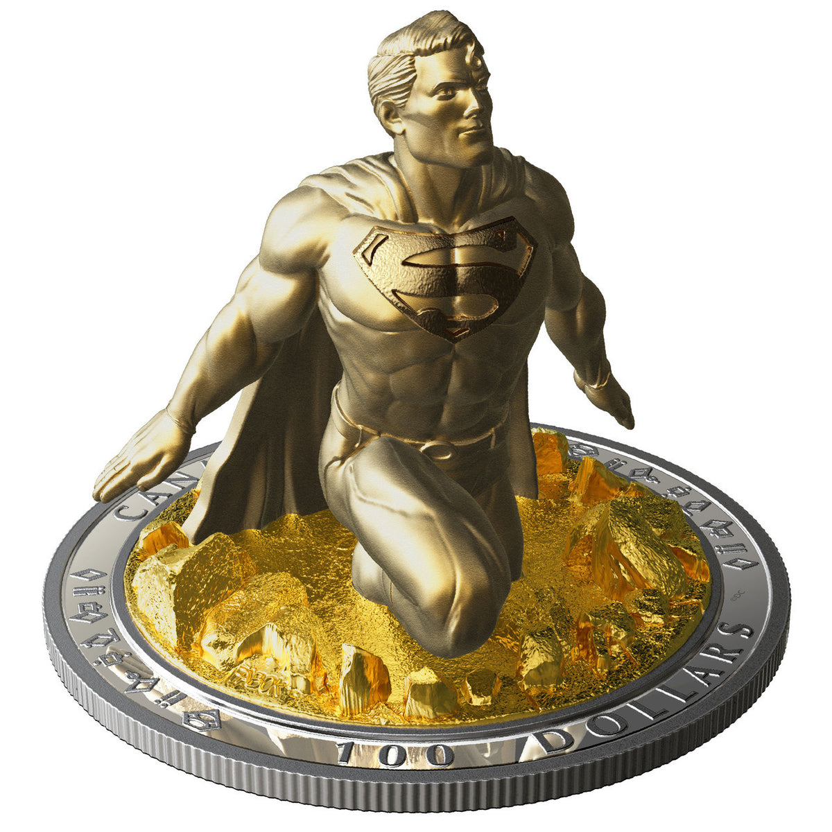 2018 10oz $100 SUPERMAN™: THE LAST SON OF KRYPTON FINE SILVER SCULPTURE COIN