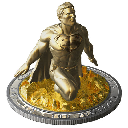 2018 10oz $100 SUPERMAN™: THE LAST SON OF KRYPTON FINE SILVER SCULPTURE COIN
