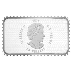 2018 1oz $20 CANADA'S HISTORICAL STAMPS: PARLIAMENT BUILDING 1927 CONFEDERATION FINE SILVER COIN
