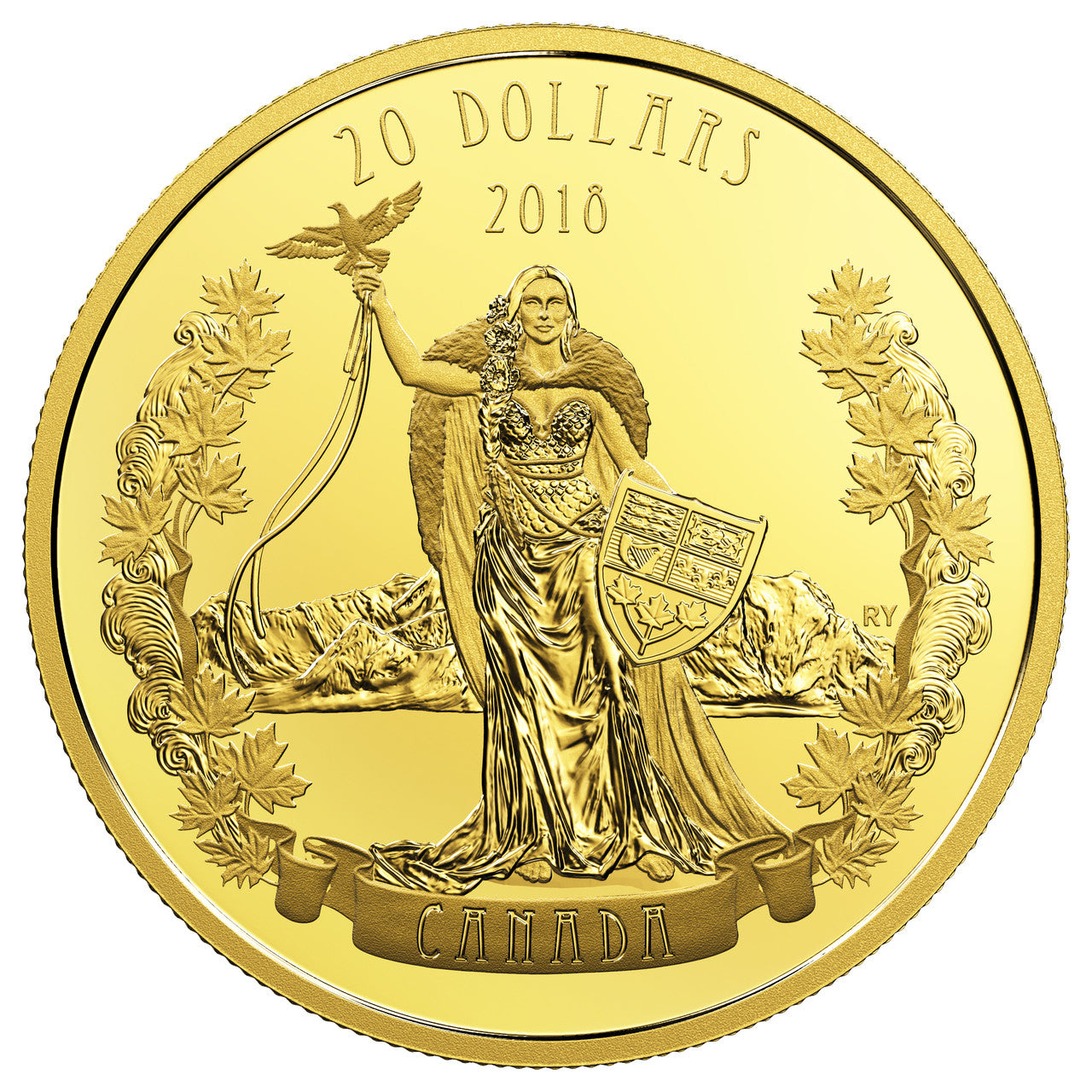 2018 $20 A MODERN ALLEGORY: BOREALIA FINE SILVER COIN  (NO BEAUTY BOX)