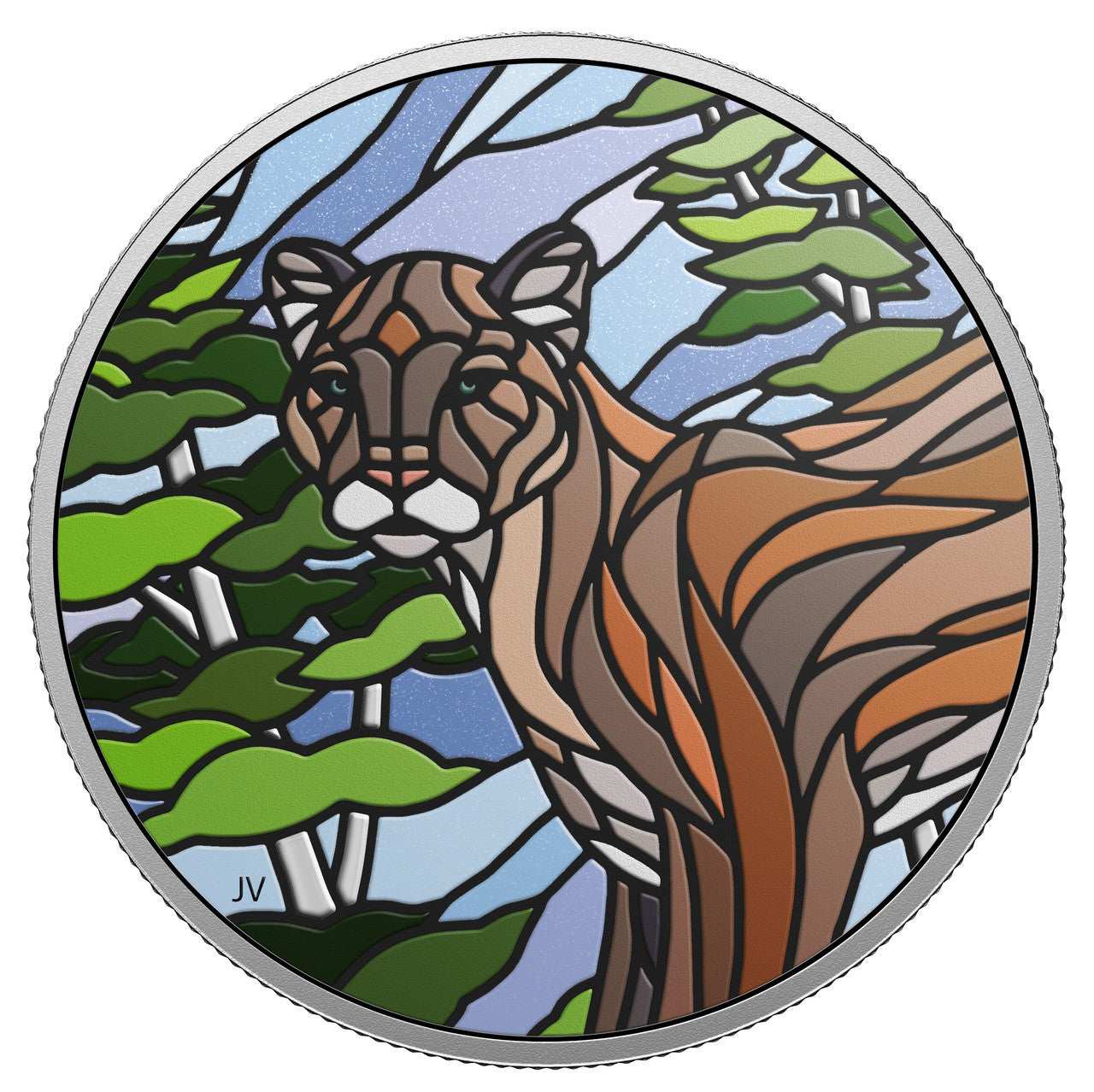 2018 1oz $20 CANADIAN MOSAICS - COUGAR FINE SILVER COIN