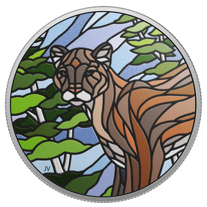 2018 1oz $20 CANADIAN MOSAICS - COUGAR FINE SILVER COIN