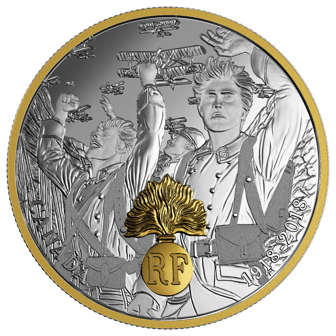 2018 1oz $20 FIRST WORLD WAR ALLIED FORCES: FRANCE FINE SILVER COIN