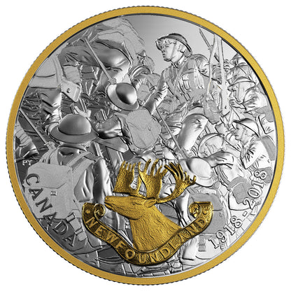 2018 1oz $20 FIRST WORLD WAR ALLIED FORCES: NEWFOUNDLAND FINE SILVER COIN
