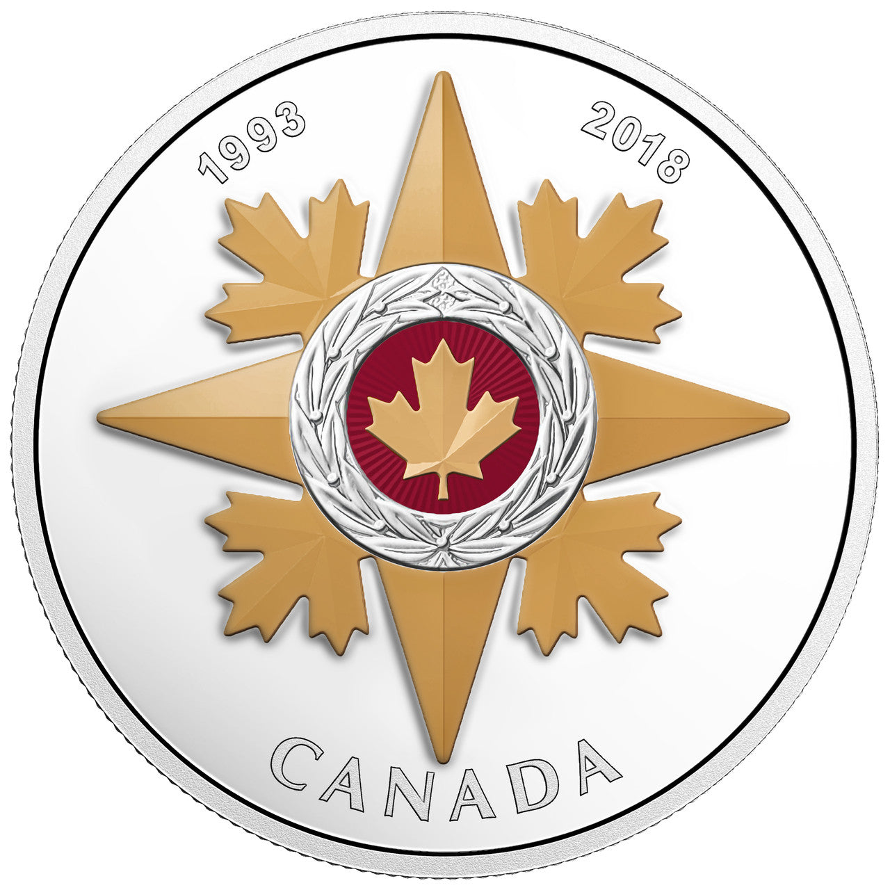 2018 1oz $20 CANADIAN HONOURS 25TH ANNIVERSARY OF THE STAR OF MILITARY VALOUR FINE SILVER COIN