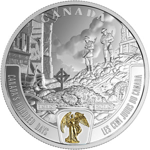2018 1oz $20 FIRST WORLD WAR BATTLEFRONT SERIES - CANADA'S HUNDRED DAYS FINE SILVER COIN
