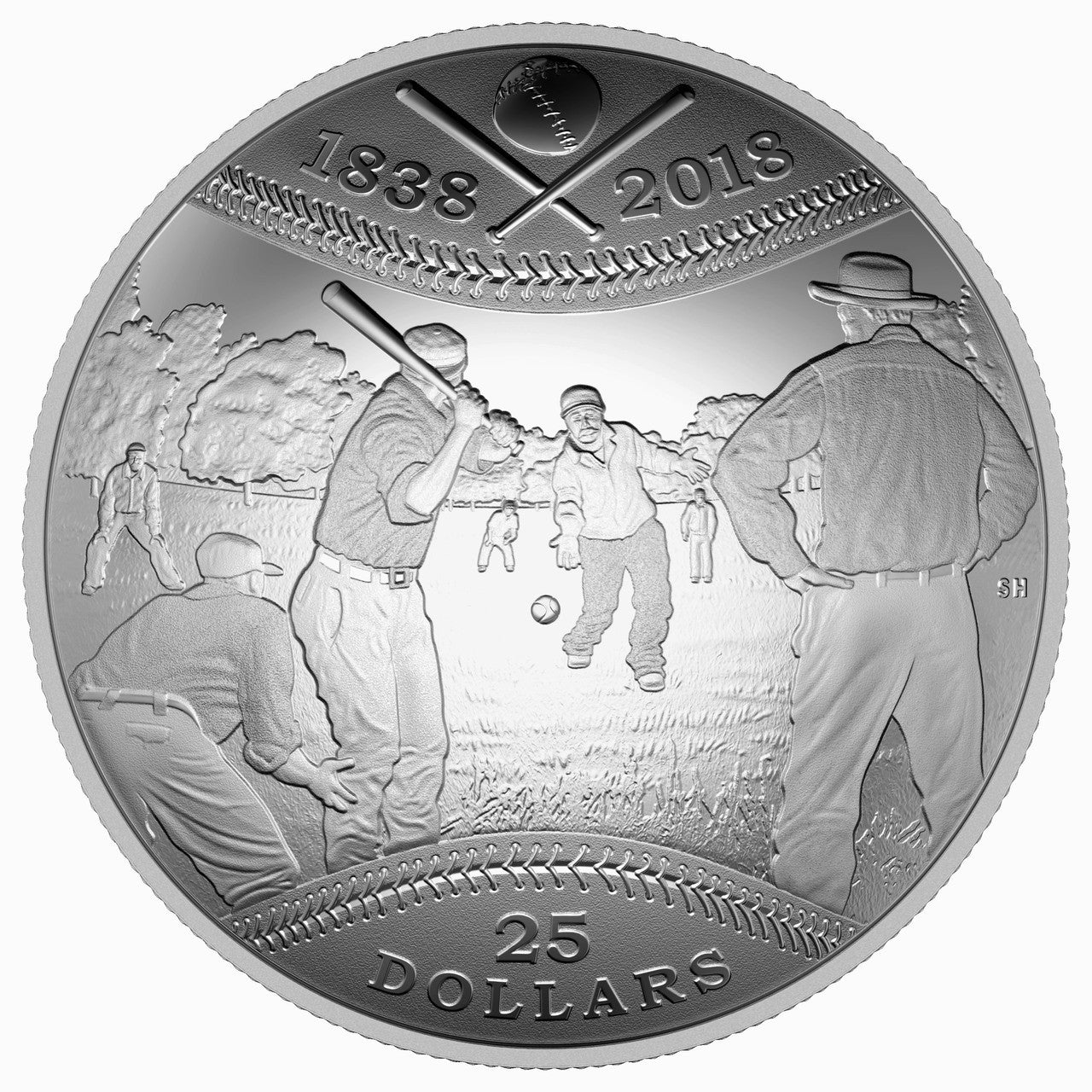 2018 1oz $25 180TH ANNIVERSARY OF CANADIAN BASEBALL FINE SILVER COIN