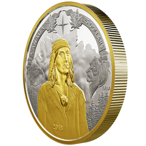 2018 1oz $25 PIEDFORT 250TH ANNIVERSARY OF TECUMSEH'S BIRTH FINE SILVER