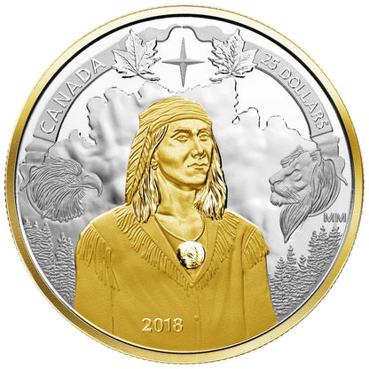 2018 1oz $25 PIEDFORT 250TH ANNIVERSARY OF TECUMSEH'S BIRTH FINE SILVER