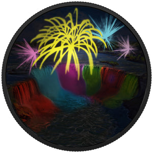2018 2oz $30 FIREWORKS AT THE FALLS FINE SILVER COIN