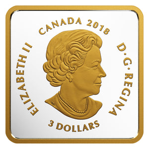 2018 $3 CANADIAN COASTS PACIFIC SUNSET FINE SILVER COIN