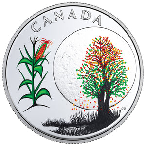 2018 1/4oz $3 THE THIRTEEN TEACHINGS FROM GRANDMOTHER MOON: CORN MOON FINE SILVER COIN