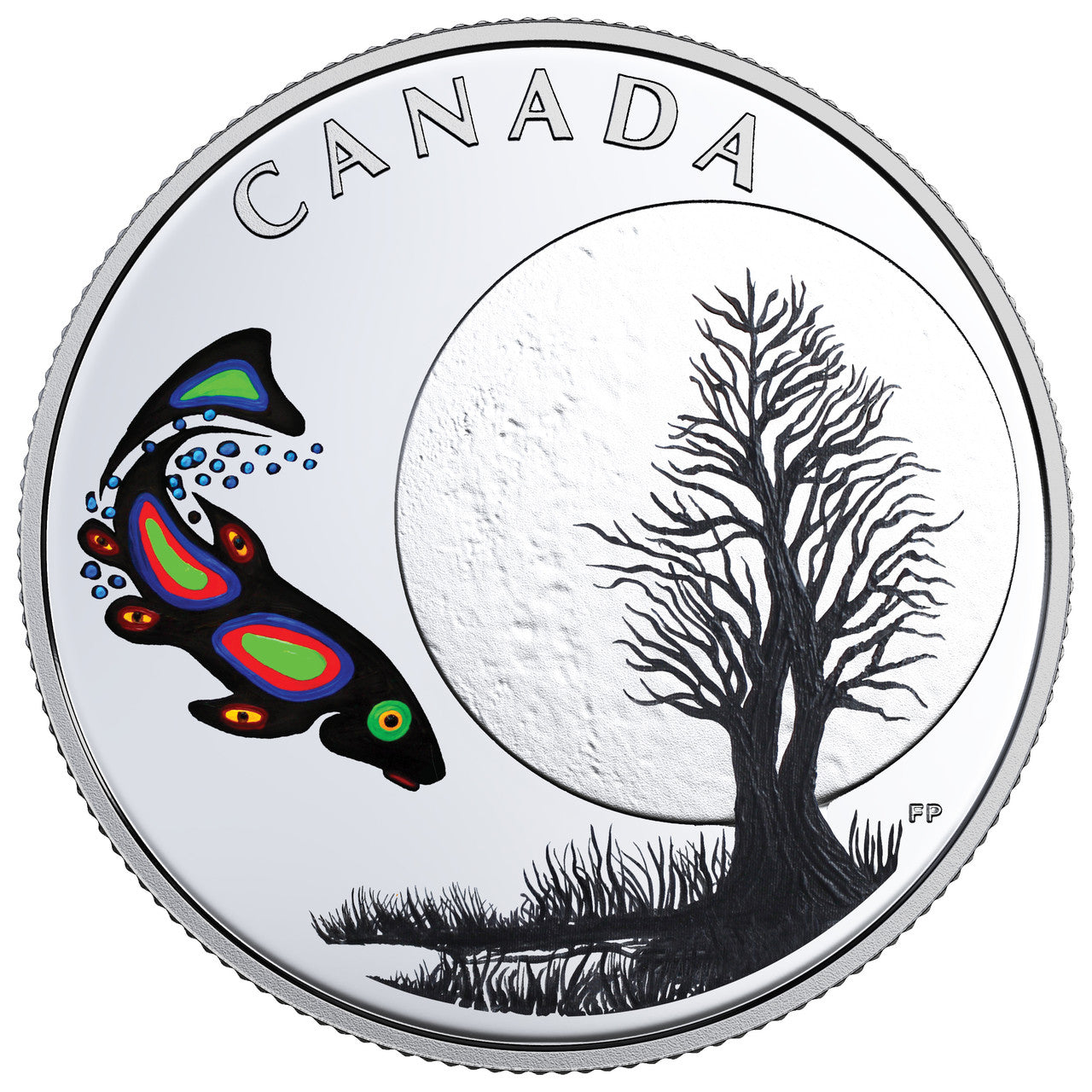 2018 1/4oz $3 THE THIRTEEN TEACHINGS FROM GRANDMOTHER MOON: SUCKER MOON FINE SILVER COIN