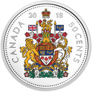2018 CLASSIC CANADIAN COINS FINE SILVER COLOURISED COIN SET