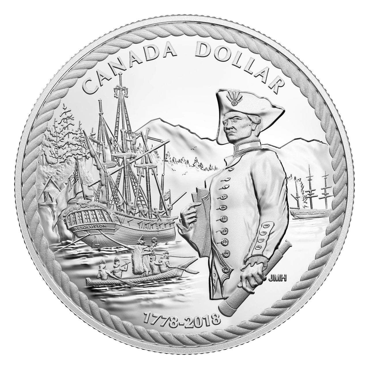 2018 PROOF SILVER DOLLAR- 240TH ANNIVERSARY OF CAPTAIN COOK AT NOOTKA SOUND