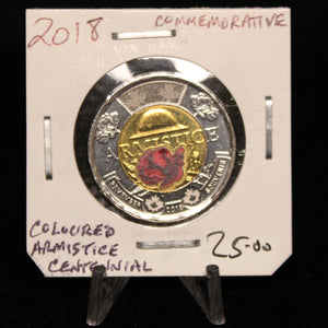 2018 CANADA CIRCULATION $2 COMMEMORATIVE COLOURED ARMISTICE CENTENNIAL