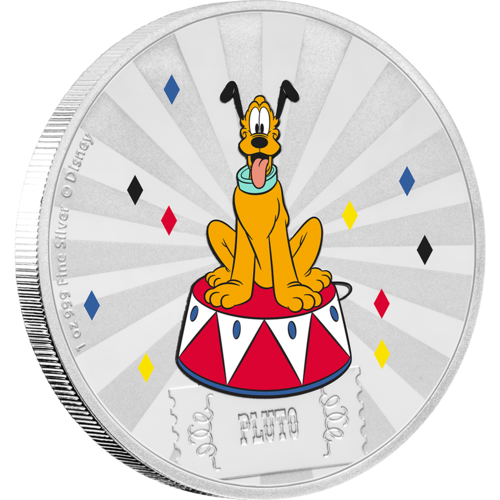 2019 1oz $2 DISNEY MICKEY & FRIENDS - PLUTO FINE SILVER COIN