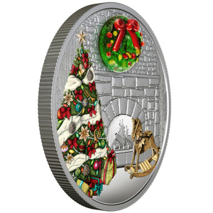 2019 1oz $20 HOLIDAY WREATH FINE SILVER COIN