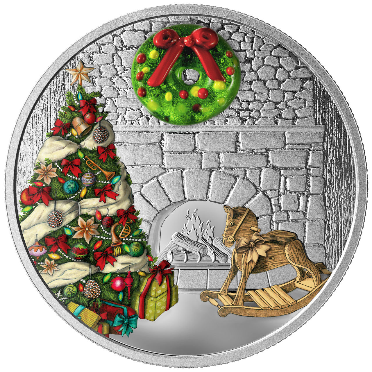 2019 1oz $20 HOLIDAY WREATH FINE SILVER COIN