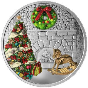 2019 1oz $20 HOLIDAY WREATH FINE SILVER COIN