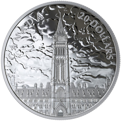 2019 1oz $20 LIGHTS OF PARLIAMENT HILL FINE SILVER COIN