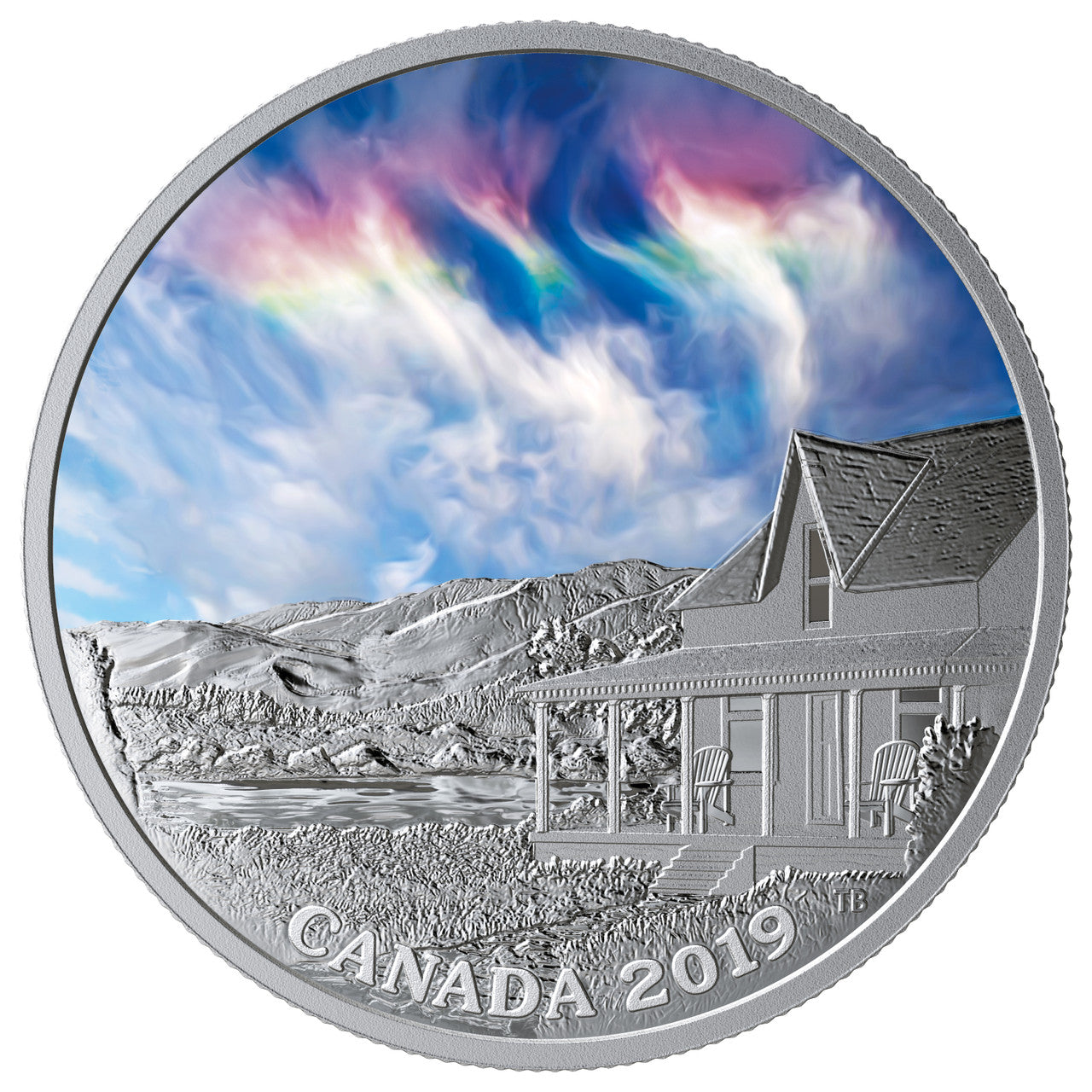 2019 1oz $20 SKY WONDERS: FIRE RAINBOW FINE SILVER COIN