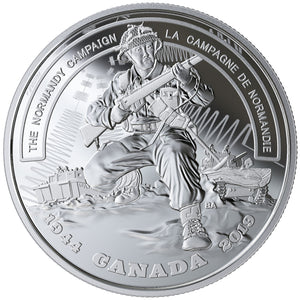 2019 1oz $20 SECOND WORLD WAR: BATTLEFRONT SERIES THE NORMANDY CAMPAIGN FINE SILVER COIN