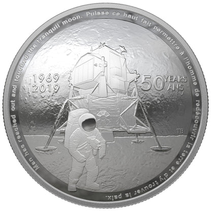 2019 $25 50TH ANNIVERSARY OF THE APOLLO 11 MOON LANDING FINE SILVER COIN