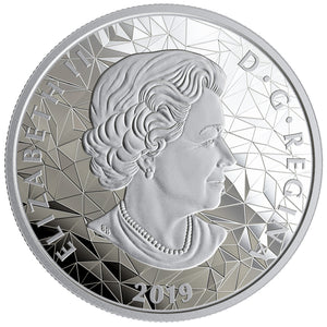 2019 1oz $25 MULTIFACETED ANIMAL HEAD: WOLF FINE SILVER COIN
