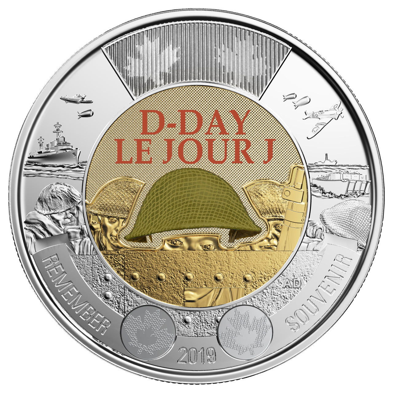 2019 $2 COMMEMORATIVE D-DAY COIN (COLOURED)