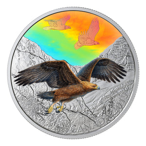 2019 2oz $30 MAJESTIC BIRDS IN MOTION: GOLDEN EAGLES FINE SILVER COIN