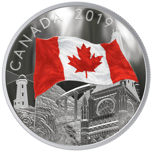 2019 2oz $30 THE FABRIC OF CANADA (FLAG COIN) FINE SILVER COIN