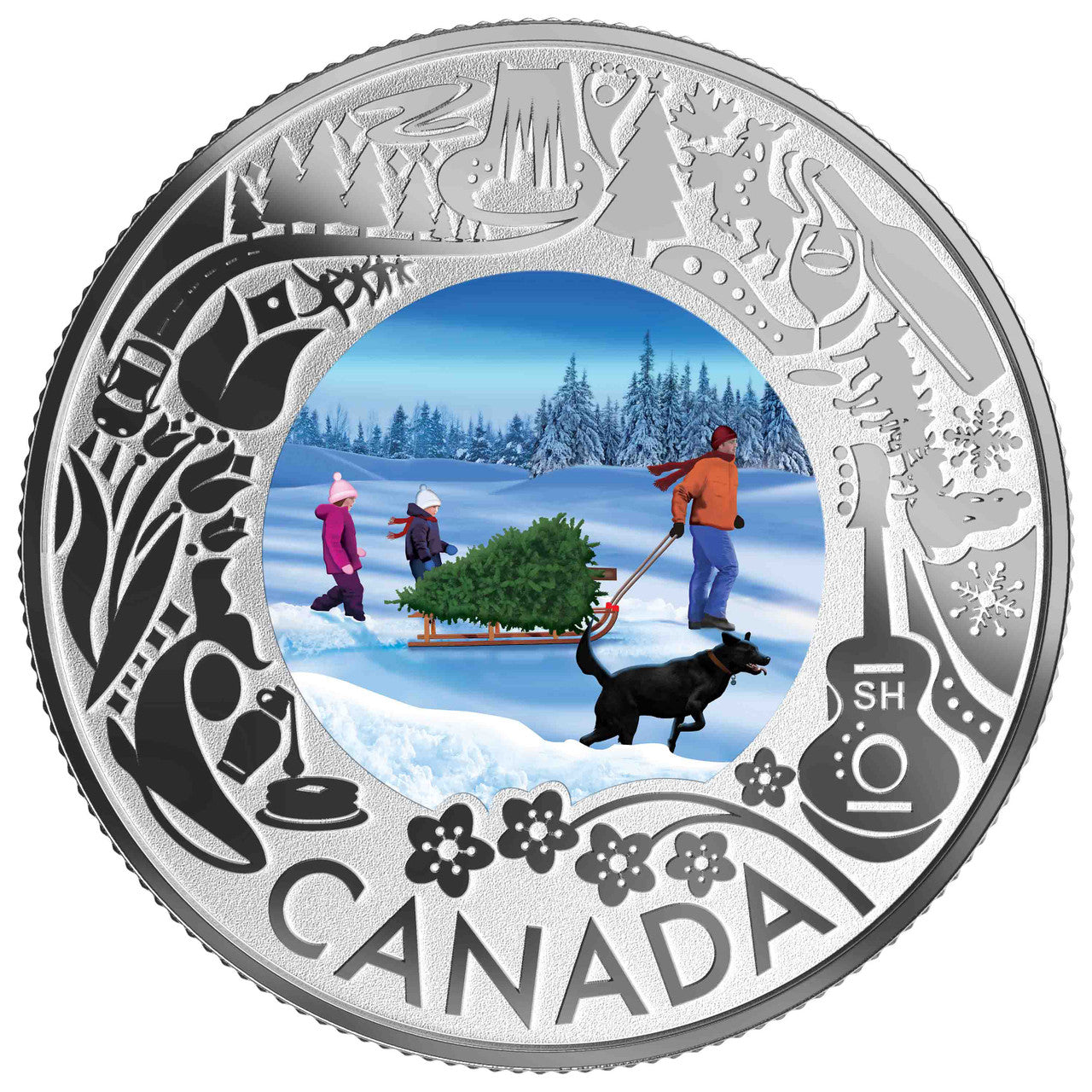 2019 1/4oz $3 CELEBRATING CANADIAN FUN AND FESTIVITIES - CHRISTMAS TREE FINE SILVER COIN