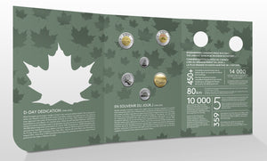 2019 COMMEMORATIVE COLLECTOR KEEPSAKE D-DAY 6-COIN SET WITH COLOURIZED TOONIE