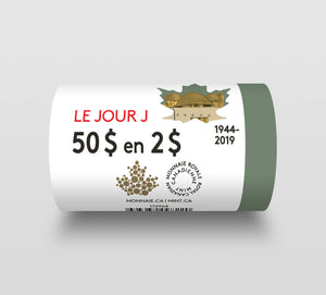 2019 COLOURED D-DAY 2-DOLLAR SPECIAL WRAP ROLL