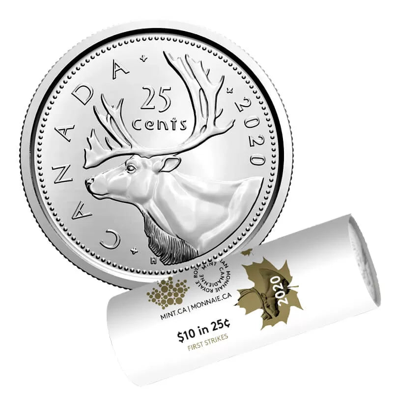 2020 25-CENT CARIBOU FIRST STRIKE SPECIAL WRAP ROLL