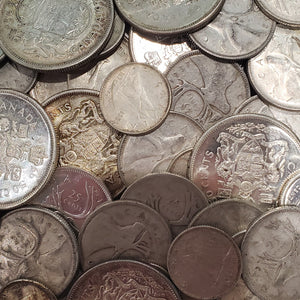 E-TRANSFER ONLY  - $25 BAG OF FACE VALUE CANADIAN CIRCULATION SILVER COINS (PRE 1966) (80% PURE)