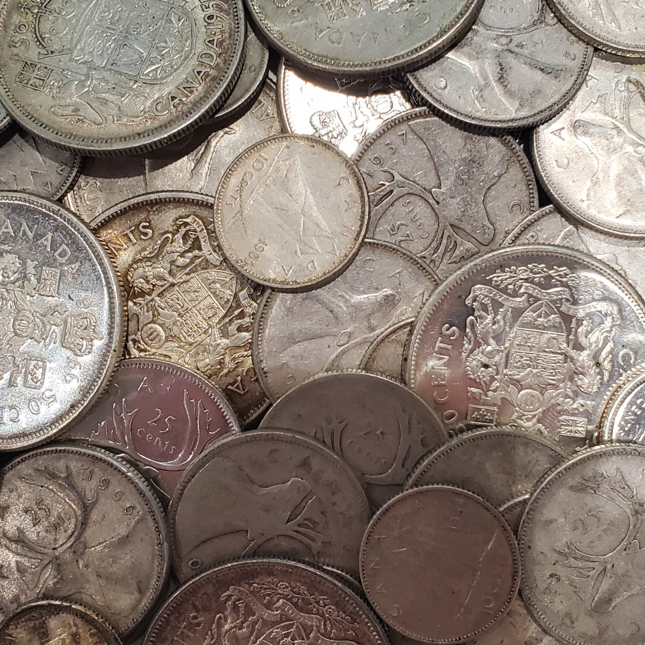 E-TRANSFER ONLY - $100 BAG OF FACE VALUE CANADIAN CIRCULATION SILVER COINS (PRE 1966) (80% PURE)