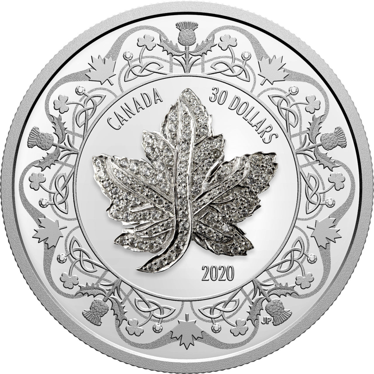 2020 2oz $30 CANADIAN MAPLE LEAF BROOCH LEGACY FINE SILVER COIN