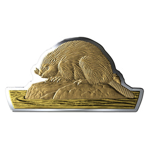 2020 3oz $50 REAL SHAPES: THE BEAVER FINE SILVER COIN