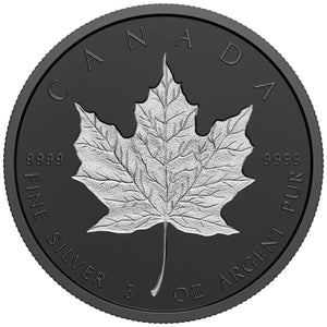 2020 3oz $50 RHODIUM-PLATED INCUSE SML FINE SILVER COIN