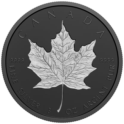 2020 3oz $50 RHODIUM-PLATED INCUSE SML FINE SILVER COIN