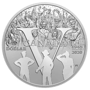 2020 75TH ANNIVERSARY OF V-E DAY FINE SILVER PROOF DOLLAR