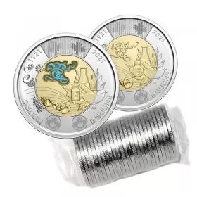 2021 2-DOLLAR SPECIAL WRAP ROLL – 100TH ANNIVERSARY OF THE DISCOVERY OF INSULIN (COLOURED/UNCOLOURED)