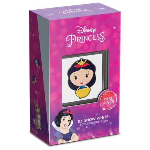 2021 1oz $2 DISNEY PRINCESS SNOW WHITE CHIBI FINE SILVER COIN