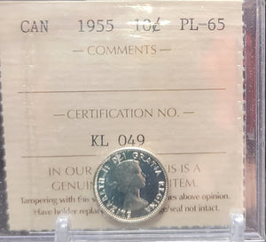 1955 CANADA CIRCULATION 10 CENT - PL-65