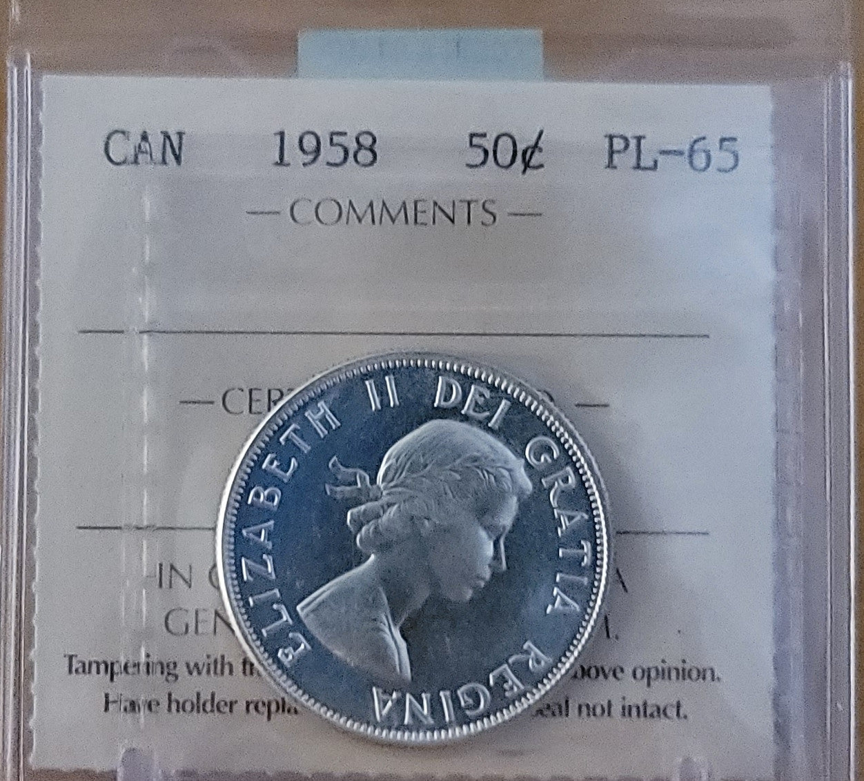 1958 CANADA CIRCULATION 50-CENT PL-65