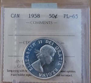 1958 CANADA CIRCULATION 50-CENT PL-65