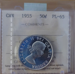 1955 CANADA CIRCULATION 50 CENT PL-65