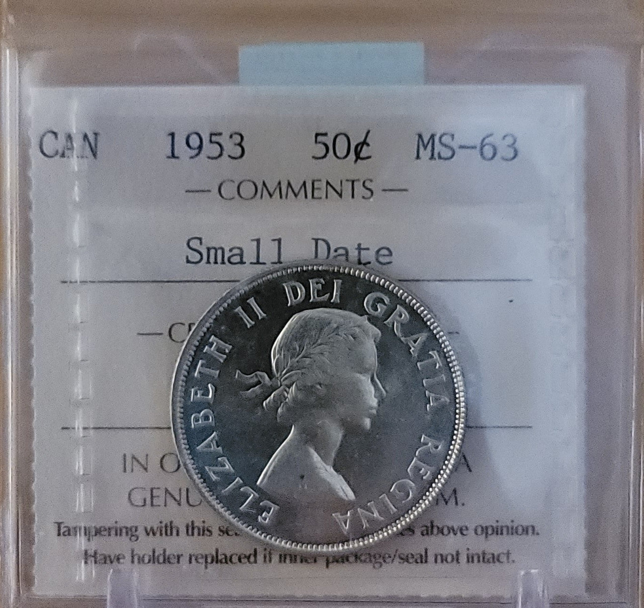 1953 CANADA CIRCULATION 50-CENT MS-63 SMALL DATE